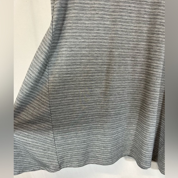 Garnet Hill T Shirt Dress Gray and White Stripe 3/4 Sleeves A Line Soft Size XL - Picture 7 of 8